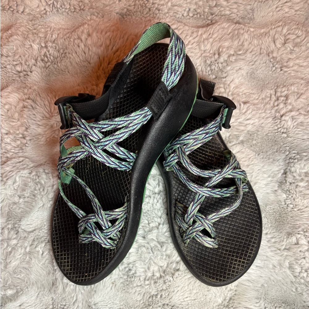 Black and Green Chaco Sandals
